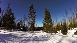 Фото с дорожки От Квилды на беговых лыжах через источники Влтавы, Модраву и Горную Квилду и обратно в Квилду.