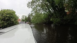 Obrázek z trasy Otterndorfem od radnice k nástupišti a po lodi k deltě Labe