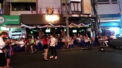 Obrázek z trasy Khao San Road v noci, Bangkok