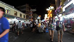 Obrázek z trasy Khao San Road v noci, Bangkok